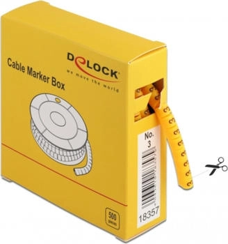 DeLock 18357 Kabelmarker Box Nr: 3 gelb 500 St&uuml;ck