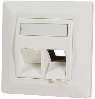 LogiLink NK4021 Keystone Unterputzdose f&uuml;r 2 Keystone Buchsen reinweiss