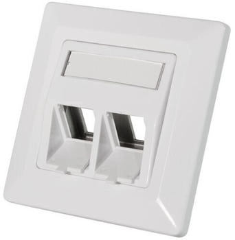 LogiLink Unterputzdose 2-fach Keystone Buchse Verbinder Modul 45&deg; Schr&auml;gauslass wei&szlig; (NK4020)