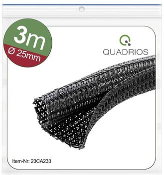 QUADRIOS Geflechtschlauch schwarz Polyester 25 bis 26mm 3m (23CA233)