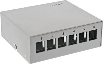 InLine Patchfeld-Dose Aufputz für 6x Keystone RJ45 (Keystone Modulhalter) (76266)