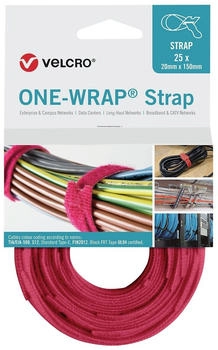 Velcro One-Wrap 20x330mm rot 25 Stück (VEL-OW64705)