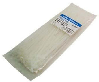 LogiLink Kabelbinder 200 x 2,5 mm Nylon wei&szlig; Zuglast bis 50 kg Flammschutz nach UL94V-2 (KAB0003)