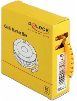 DeLock Cable Marker Box No. 4 Leitungs- / Kabel-Marker (vorgedruckt) Gelb (Packung mit 500) (18358)