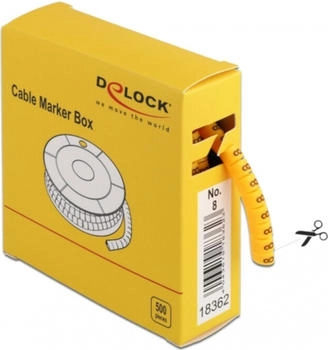 DeLock Kabelverbindung Zubeh&ouml;r Kabelkennzeichnung Nr. 8 gelb 500 St&uuml;ck (18362)
