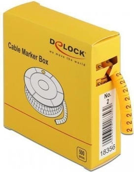 DeLock Kabelverbindung Zubeh&ouml;r Kabelkennzeichnung Nr.2. gelb 500 St&uuml;ck (18356)