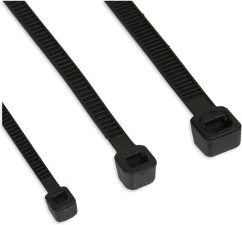 InLine Kabelbinder Schwarz (Packung mit 100) (Kunststoffkabelbinder 250 mm 100 Stk.) (59963J)