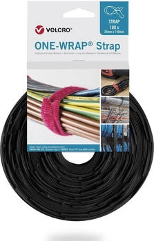 Velcro One Wrap Strap 20mm x 200mm 100 Stück schwarz (VEL-OW64527)