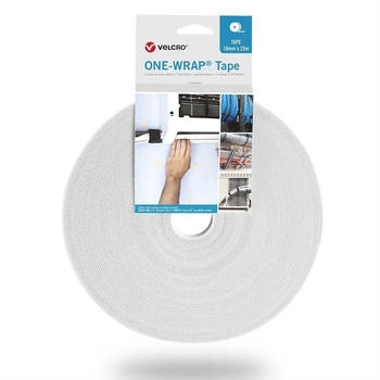 Velcro One Wrap Band 13 mm breit weiß 25 m Installation Reinigung Kennzeichnung (VEL-OW64113)