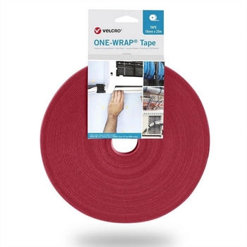 Velcro One Wrap Band 16 mm breit rot 25 m Installation Reinigung Kennzeichnung (VEL-OW64131)