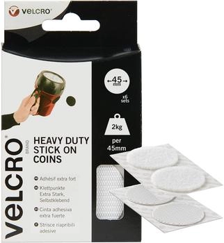 Velcro VEL-EC60249 Klettpunkte zum Aufkleben Haft- und Flauschteil extrastark (Ø) 45mm Weiß 6 Paar