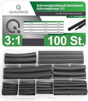 QUADRIOS 201711CA002 Schrumpfschlauchsortiment Schwarz Schrumpfrate:3:1 1 Set