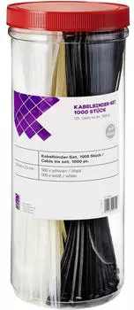 TRU Components 1566535 28530c209 Kabelbinder 200mm 2.50mm Schwarz Natur 1000St.