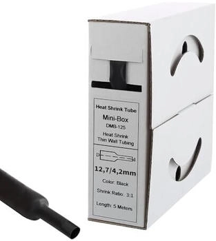 Offgridtec 5m Schrumpfschlauch mit Kleber 12mm>4mm schwarz Ratio 3:1 (018840_006)