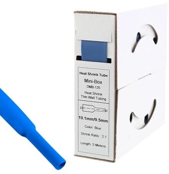 Offgridtec 5m Schrumpfschlauch 19,1mm>9,5mm blau (000592)