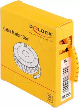 DeLock 18355 Kabelmarker Box Nr: 1 gelb 500 St&uuml;ck