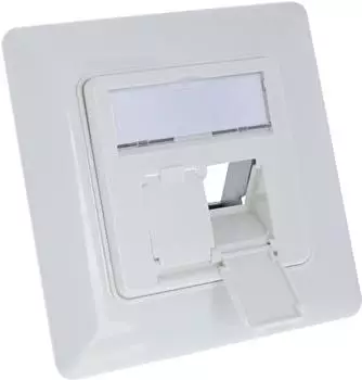 InLine Rahmenset für 2X RJ45 Keystone Modul SNAP-In Unterputz schmale 32mm Bauform Netzwerkdose mit Beschriftungsfeld weiß 76202U