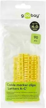 Goobay 72517 Kabelmarker-Clips ''A-C'' f&uuml;r bis zu 4 mm