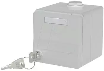 Metz Connect Modul-Aufputz-Geh&auml;use mit Klappdeckel und Schloss, grau, 2 Port, IP44 (1309470003-I)