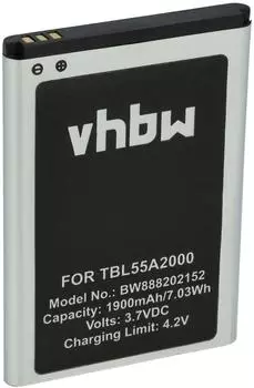 vhbw Ersatzakku für TBL55A2000 / TBL-55A1800 Li-Polymer 1900mAh 3,7V (169737255-1)