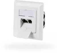 M-CAB Netzwerkdose CAT6a Unterputz 2-fach RJ45 - Netzwerk