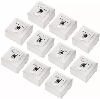 deleyCON 10x Netzwerkdose CAT6 Datendose 1x RJ45 Netzwerk LAN DSL Dose Aufputz Unterputz (MK4055)