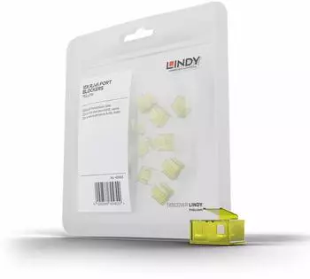 Lindy RJ-45 Port-Blocker ohne Schl&uuml;ssel, 20er-Pack, gelb (40483)