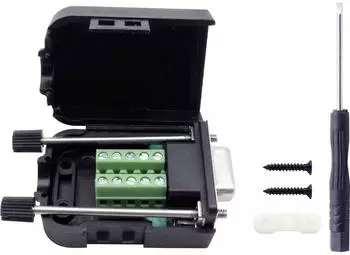 TRU Components T190C4089 D-SUB Buchsenleisten-Set Polzahl 9 Schrauben 1 St. Elektronikkabel + Stecker Schwarz