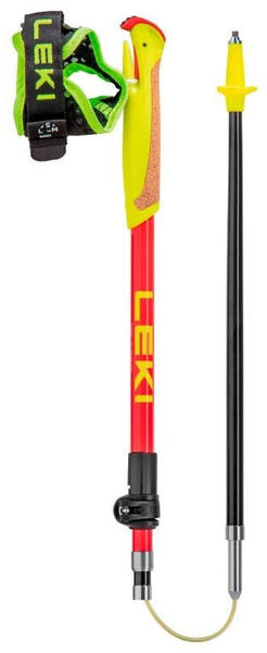 Leki Ultratrail FX Junior - Laufstöcke Natural Carbon - Bright red - Neon yellow 95 - 110 cm