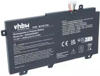 vhbw Laptop-Akku Li-Polymer 4550mAh 11,4V (VHBW4070351694377)