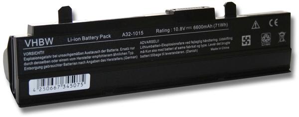 vhbw Li-Ion Akku 6600mAh (10.8V) schwarz für Notebook Asus Eee PC Serie, z.B. 1015Px, u.a. Erse