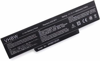 vhbw Akku 6600mAh (11.1V) schwarz für Notebook Laptop Asus X73by, X73e, X73s, X73sd, X73sm,