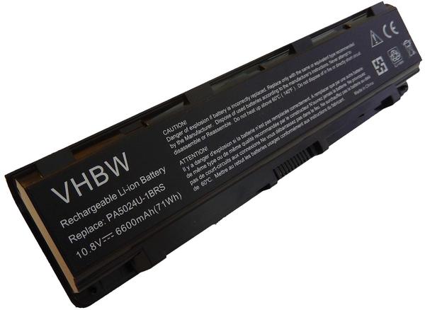 vhbw Li-Ion Akku 6600mAh (10.8V) für Notebook Laptop Toshiba Dynabook B352 wie PA5023U-1BRS, Pa5024