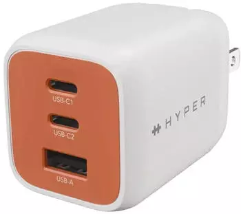 Targus HyperJuice Flex GaN-Netzteil 65W 2x USB-C orange (HJ1202OGEU)