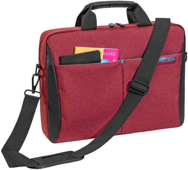 Pedea Lifestyle Notebooktasche für 17,3 (43,9cm) mit Zubehörfach und Schultergurt, rot