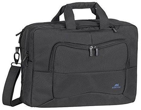 RivaCase® RIVACASE Tasche für Laptops bis 16“ – 2in1 Werwandelbare Notebooktasche/Rucksack mit Trolley Befestigung - Schwarz