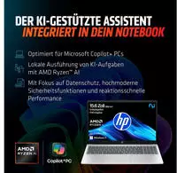 HP Notebook "OmniBook 3 NG AI" 39,62 cm / 15,6 AMD Ryzen&trade; AI 7 Radeon 860M 1.000 GB