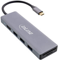 InLine&reg; USB 3.2 USB-C Multi Hub (3x USB-A + USB-C), Cardreader, HDMI, OTG Eingabe /