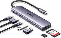 UGREEN Ugreen CM195 6in1 Adapter USB-C HDMI 2x USB-A 3.0USB-C PD KFZ-Adapter schwarz