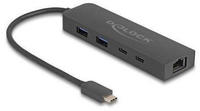 DeLOCK 64110 Hub & Hub USB 3.2 Gen 2 (3.1 Gen 2) Type-C 10000 Mbit/s Schwarz
