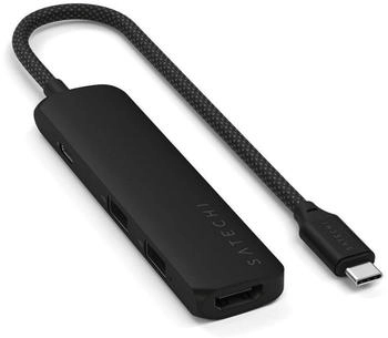 Satechi 4-in-1 USB-C Slim Multiport Adapter 4K Black (ST-P4SK)