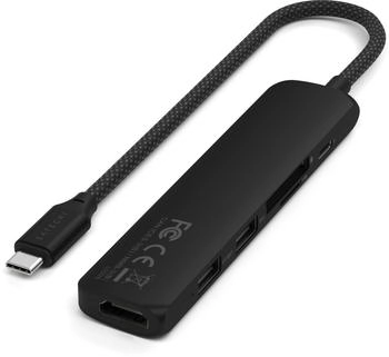 Satechi USB-C 6-in-1 Slim Multiport Adapter 4K Black (ST-P6SK)