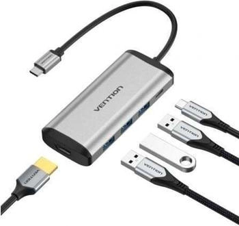 Vention CNBHB Kabelgebunden USB 3.2 Gen 1 (3.1 Gen 1) Type-C 87 W Grau 5 Gbit/s 4K Ultra HD