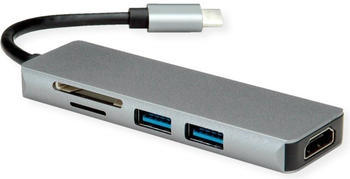 Roline Dockingstation Typ C HDMI 2x USB3.2 Gen1 A SD/MicroSD (12.02.1019)