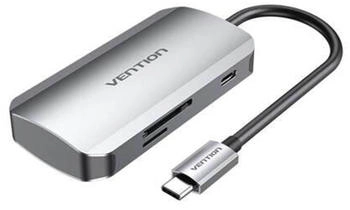 Vention Docking Station USB- C > 3x USB 3.0 SD. TF. PD. 0.15m Grey (TNHHB)