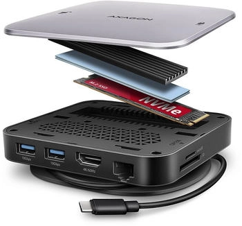 Axagon HMC-UFO USB-C Hub schwarz/silber