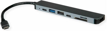 Roline Dockingstation USB Typ C 4K HDMI USB 2.0 (Typ-A) USB 3.2 Gen 1 (Typ-A+C) (12.02.1122)