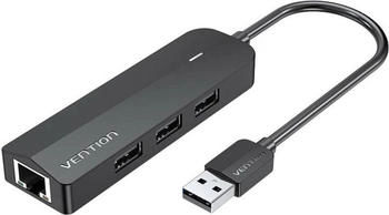 Vention 3-Port USB 2.0 Hub Ethernet Adapter Black (CHPBB)