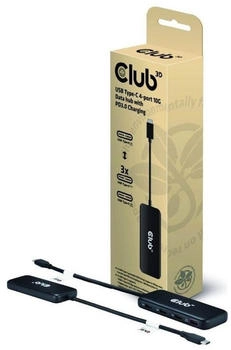 Club3D CSV-1548 USB Typ-C 4-Port 10G Daten-Hub mit PD3.0 Ladefunktion