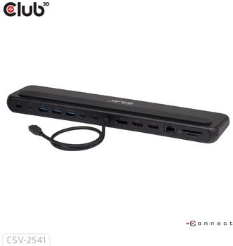 Club3D CSV-2541 12-1 USB-C Triple Display PD3.0 100W Dockingstation + Ladegerät
